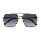 Carrera Mens Dark Grey Shaded Lens Gold Square Sunglasses with 100% UV Protection