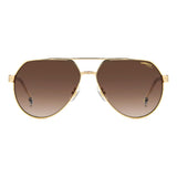 Carrera Mens Brown Shaded Lens Gold Grey Pilot Sunglasses with 100% UV Protection