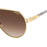 Carrera Mens Brown Shaded Lens Gold Grey Pilot Sunglasses with 100% UV Protection