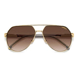 Carrera Mens Brown Shaded Lens Gold Grey Pilot Sunglasses with 100% UV Protection