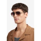 Carrera Mens Brown Shaded Lens Gold Grey Pilot Sunglasses with 100% UV Protection