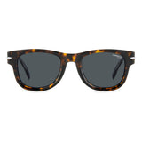 Carrera Mens Grey Lens Havana Rectangular Sunglasses with 100% UV Protection