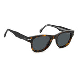 Carrera Mens Grey Lens Havana Rectangular Sunglasses with 100% UV Protection