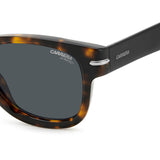 Carrera Mens Grey Lens Havana Rectangular Sunglasses with 100% UV Protection