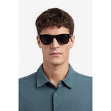 Carrera Mens Grey Lens Havana Rectangular Sunglasses with 100% UV Protection