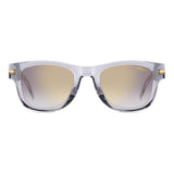 Carrera Mens Grey Shaded Gold Mirror Lens Grey Rectangular Sunglasses with 100% UV Protection