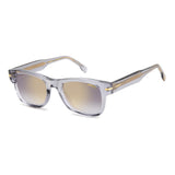 Carrera Mens Grey Shaded Gold Mirror Lens Grey Rectangular Sunglasses with 100% UV Protection
