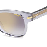 Carrera Mens Grey Shaded Gold Mirror Lens Grey Rectangular Sunglasses with 100% UV Protection