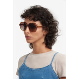 Carrera Womens Brown Shaded Lens Havana Square Sunglasses with 100% UV Protection -20682408656HA