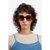 Carrera Womens Brown Shaded Lens Havana Square Sunglasses with 100% UV Protection -20682408656HA