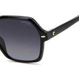 Carrera Women Dark Grey Shaded Lens Black Square Sunglasses with 100% UV Protection