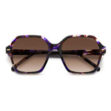 Carrera Women Brown Shaded Lens Violet Havana Square Sunglasses with 100% UV Protection