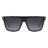 Carrera Womens Dark Grey Shaded Lens Black Square Sunglasses with 100% UV Protection -206825807589O
