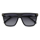 Carrera Womens Dark Grey Shaded Lens Black Square Sunglasses with 100% UV Protection -206825807589O