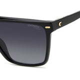 Carrera Womens Dark Grey Shaded Lens Black Square Sunglasses with 100% UV Protection -206825807589O