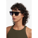 Carrera Womens Dark Grey Shaded Lens Black Square Sunglasses with 100% UV Protection -206825807589O