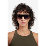 Carrera Womens Dark Grey Shaded Lens Black Square Sunglasses with 100% UV Protection -206825807589O
