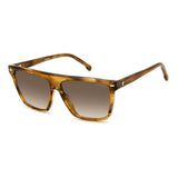 Carrera Womens Brown Lens Brown Horn Square Sunglasses with 100% UV Protection -206825EX458HA