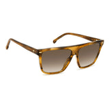 Carrera Womens Brown Lens Brown Horn Square Sunglasses with 100% UV Protection -206825EX458HA