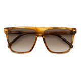 Carrera Womens Brown Lens Brown Horn Square Sunglasses with 100% UV Protection -206825EX458HA