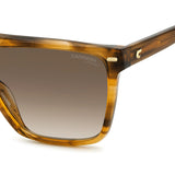 Carrera Womens Brown Lens Brown Horn Square Sunglasses with 100% UV Protection -206825EX458HA