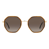 Carrera Womens Brown Shaded Lens Brown Horn Round Sunglasses with 100% UV Protection -206826EX453HA