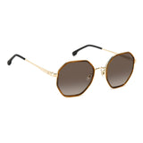 Carrera Womens Brown Shaded Lens Brown Horn Round Sunglasses with 100% UV Protection -206826EX453HA