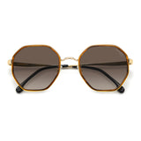 Carrera Womens Brown Shaded Lens Brown Horn Round Sunglasses with 100% UV Protection -206826EX453HA
