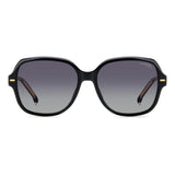 Carrera Women Grey Shaded Polarized Lens Black Square Sunglasses with 100% UV Protection