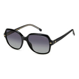 Carrera Women Grey Shaded Polarized Lens Black Square Sunglasses with 100% UV Protection