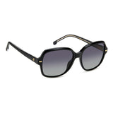 Carrera Women Grey Shaded Polarized Lens Black Square Sunglasses with 100% UV Protection
