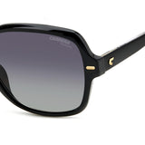 Carrera Women Grey Shaded Polarized Lens Black Square Sunglasses with 100% UV Protection