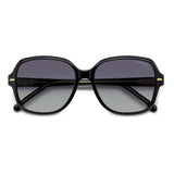 Carrera Women Grey Shaded Polarized Lens Black Square Sunglasses with 100% UV Protection