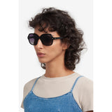 Carrera Women Grey Shaded Polarized Lens Black Square Sunglasses with 100% UV Protection