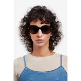 Carrera Women Grey Shaded Polarized Lens Black Square Sunglasses with 100% UV Protection