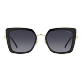 Carrera Womens Dark Grey Shaded Lens Black Square Sunglasses with 100% UV Protection -206828807539O