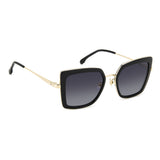 Carrera Womens Dark Grey Shaded Lens Black Square Sunglasses with 100% UV Protection -206828807539O