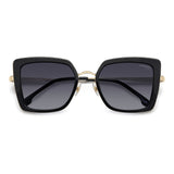 Carrera Womens Dark Grey Shaded Lens Black Square Sunglasses with 100% UV Protection -206828807539O