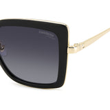 Carrera Womens Dark Grey Shaded Lens Black Square Sunglasses with 100% UV Protection -206828807539O