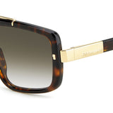 Dsquared2 Mens Green Shaded Lens Havana Rectangular Sunglasses with 100% UV Protection.