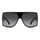 Dsquared2 Mens Dark Grey Shaded Lens Black Gold Rectangular Sunglasses with 100% UV Protection.