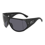 Dsquared2 Mens Grey Lens Black Dark Ruthenium Rectangular Sunglasses with 100% UV Protection.