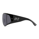 Dsquared2 Mens Grey Lens Black Dark Ruthenium Rectangular Sunglasses with 100% UV Protection.