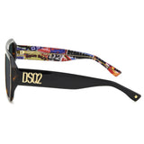 Dsquared2 Mens Green Mirror Lens Havana Pattern Square Sunglasses with 100% UV Protection.
