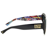 Dsquared2 Mens Green Mirror Lens Havana Pattern Square Sunglasses with 100% UV Protection.