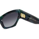 Dsquared2 Womens Dark Grey Shaded Lens Green Horn Cat eye Sunglasses with 100% UV Protection.