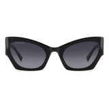 Dsquared2 Womens Dark Grey Shaded Lens Black Cat eye Sunglasses with 100% UV Protection.