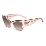 Dsquared2 Womens Brown Shaded Lens Pink Crystal Cat eye Sunglasses with 100% UV Protection.