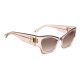 Dsquared2 Womens Brown Shaded Lens Pink Crystal Cat eye Sunglasses with 100% UV Protection.