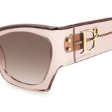 Dsquared2 Womens Brown Shaded Lens Pink Crystal Cat eye Sunglasses with 100% UV Protection.